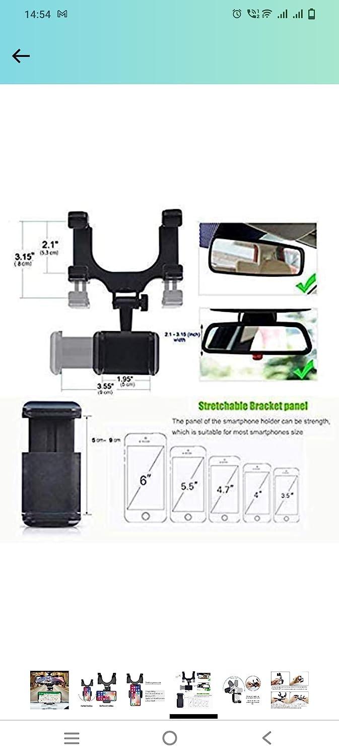 Rearview Mirror Phone Holder