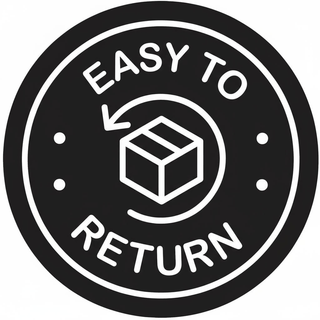 Black and white icon with 'Free Returns' text and a box symbol.